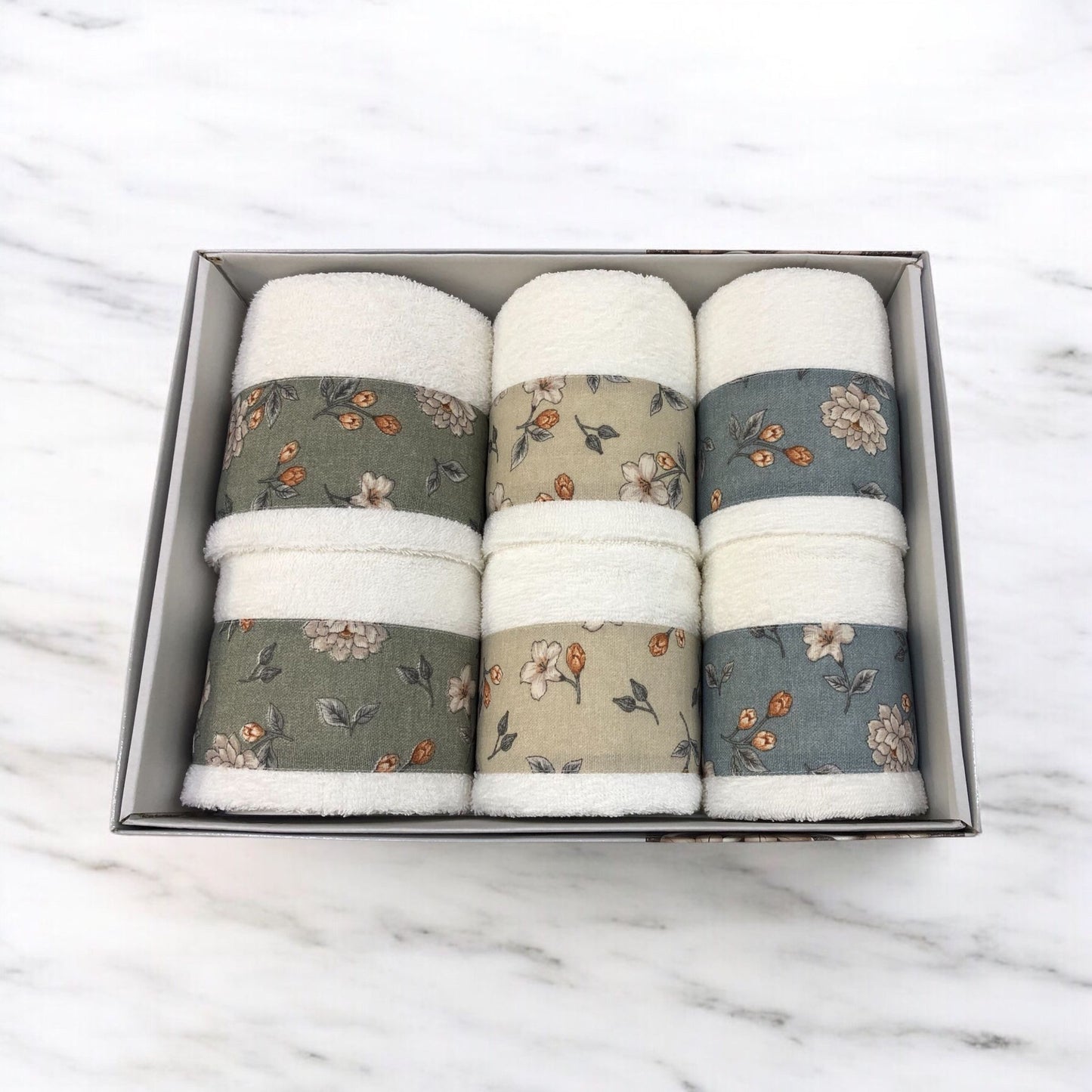 Set asciugamani 3 pezzi viso 3 pezzi ospite - Set floreale