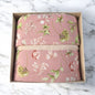Spugna bagno asciugamano 1+1 scatolato fantasia: verde - rosa cipria floreal (SKU657391)