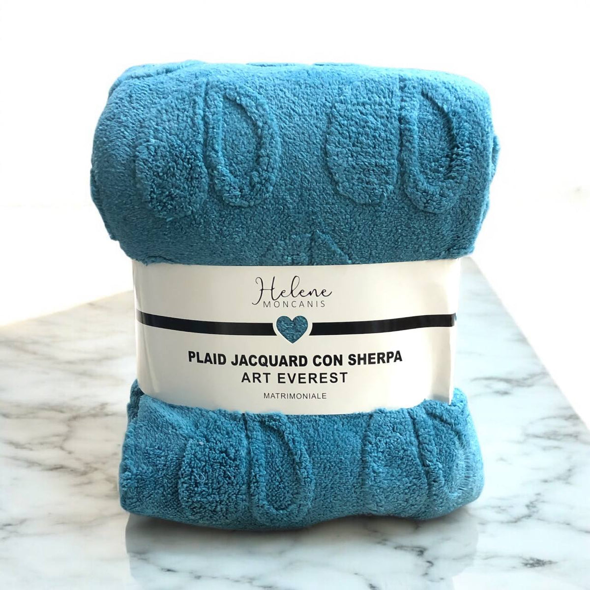 Plaid matrimoniale - Celeste, turchese