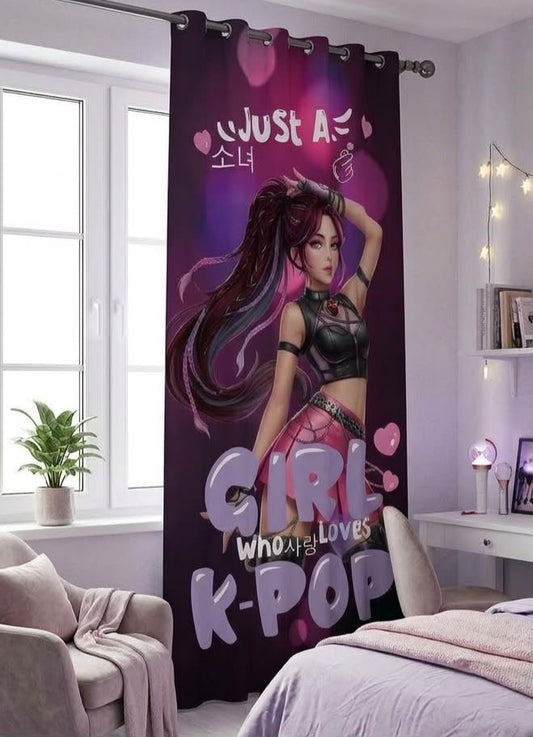 TENDA STAMPA DIGITALE COPRENTE K-POP 140x290cm - Viola e rosa