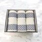 Set asciugamani  3 pezzi viso 3 pezzi ospite - fantasia rombi grigio
