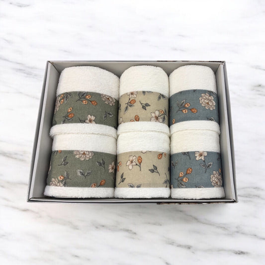 Set asciugamani  3 pezzi viso 3 pezzi ospite - Set floreale