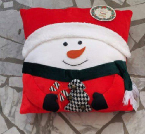 CUSCINO ARREDO NATALE IRGE PUPAZZO DI NEVE