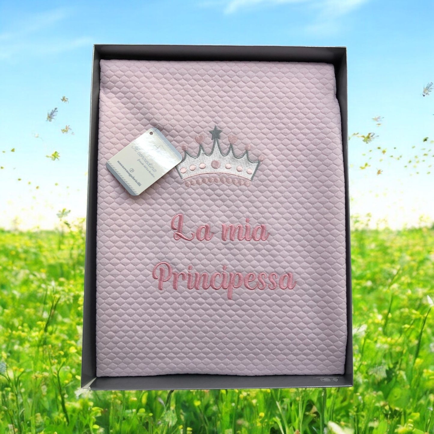 copertina carrozzina ricamata LA MIA PRINCIPESSA-SKU0012