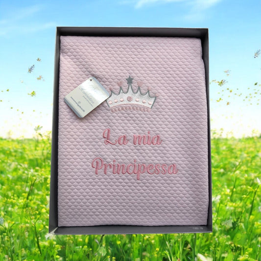 copertina carrozzina ricamata LA MIA PRINCIPESSA-SKU0012