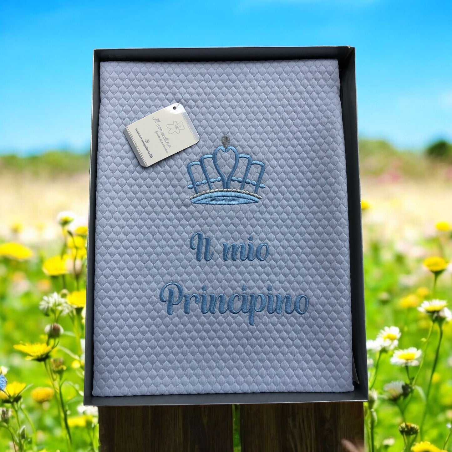 copertina carrozzina ricamata IL MIO PRINCIPINO-SKU0013