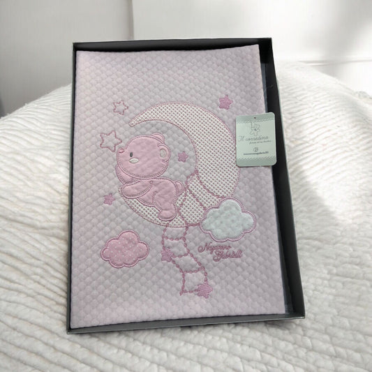 copertina carrozzina ricamata luna rosa-SKU0015