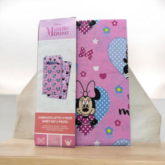 COMPLETO LETTO 3 PEZZI DISNEY MINNIE - SINGOLO-SKU004411