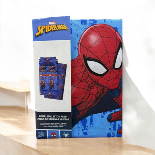 COMPLETO LETTO 3 PEZZI SPIDERMAN- SINGOLO-SKU00912