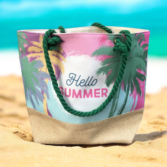 Borsa mare in tessuto - HELLO SUMMER-SKU0771
