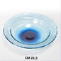 BLU DEGRADE PIATTO IN VETRO ONDA FONDO CM 21,5XH5-SKU11112