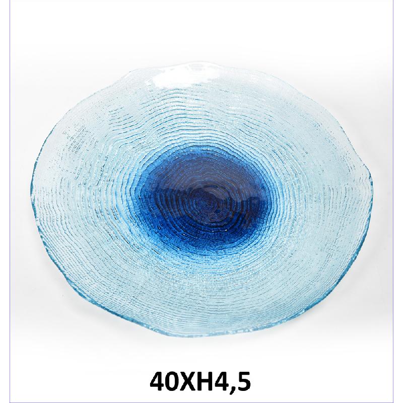 BLU DEGRADE CENTROTAVOLA IN VETRO ONDA 40XH4,5-SKU12762