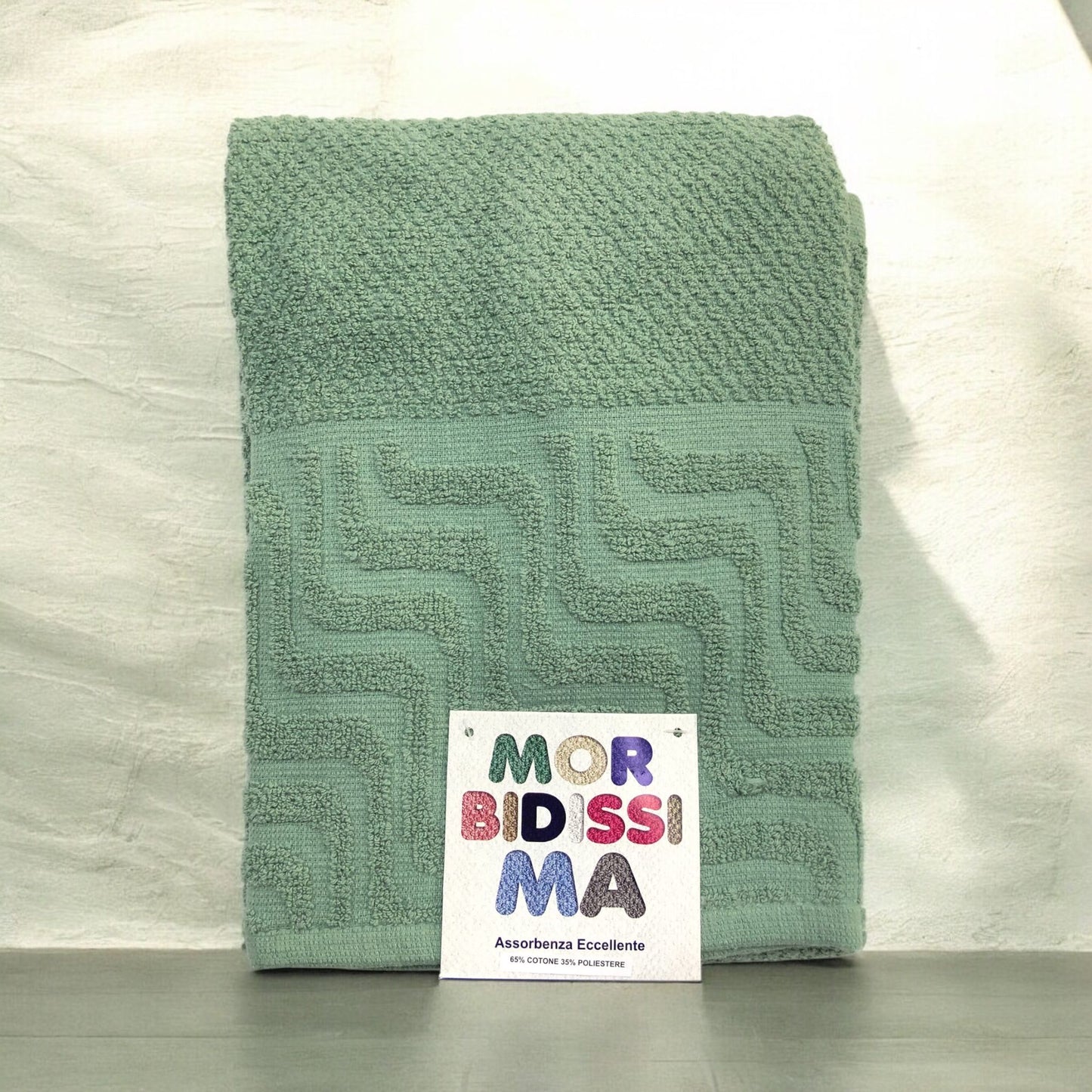 Set asciugamani 1+1 100% MORBIDISSIMA - verde acqua-SKU7763