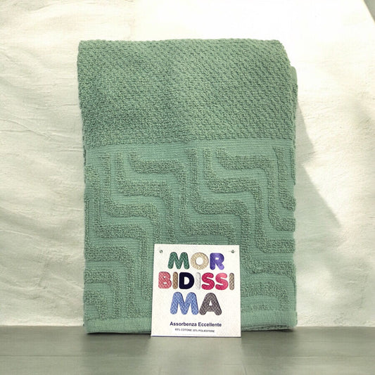 Set asciugamani 1+1 100% MORBIDISSIMA - verde acqua-SKU7763