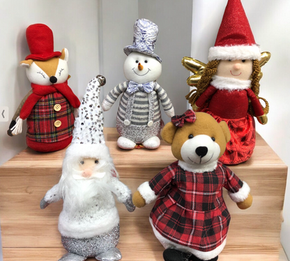 Fermaporte natalizi: Gatto - Pupazzo di neve - Fatina - Gnomo bianco - Orsacchiotta