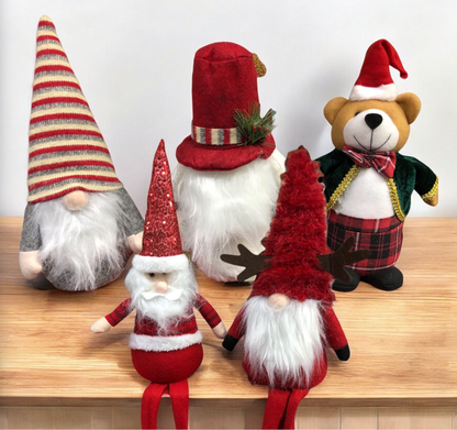 Fermaporte Gnomi: gnomo grigio - gnomo barbuto - orsetto - babbonatale - gnomo seduto