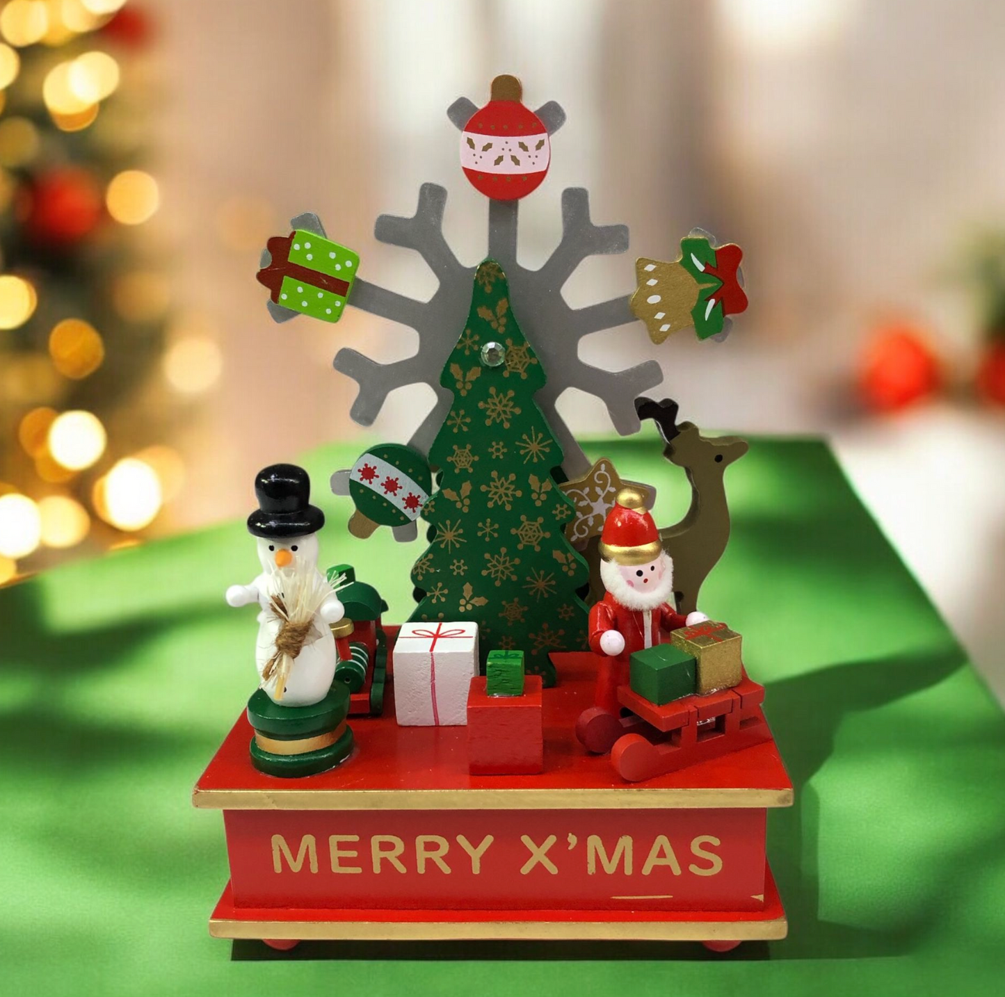 Decorazione natalizia: ceramica CARILLON RUOTA NATALIZIA 25CM