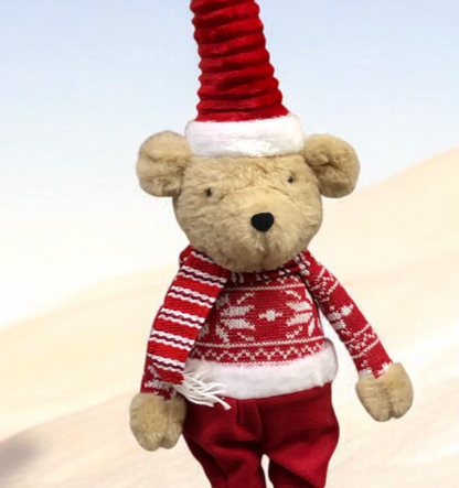 Decorazione natalizia: ORSETTO E BABBO NATALE IN PIEDI 75CM